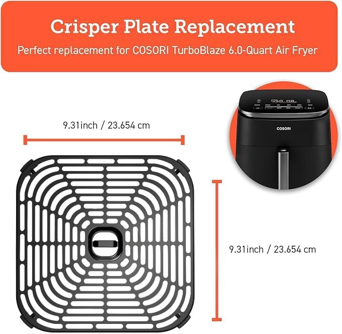 Cosori Crisper Tray for TurboBlaze DC601 Air Fryer, Ceramic Coating